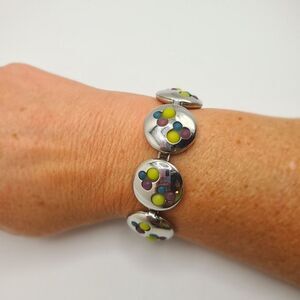 Swatch Bijoux bracelet,  silvertone, magnetic snap closure